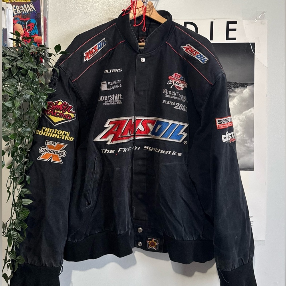 Nascar Black and Red Racing Bomber Jacket